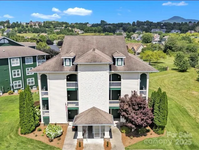 an aerial view of a house
