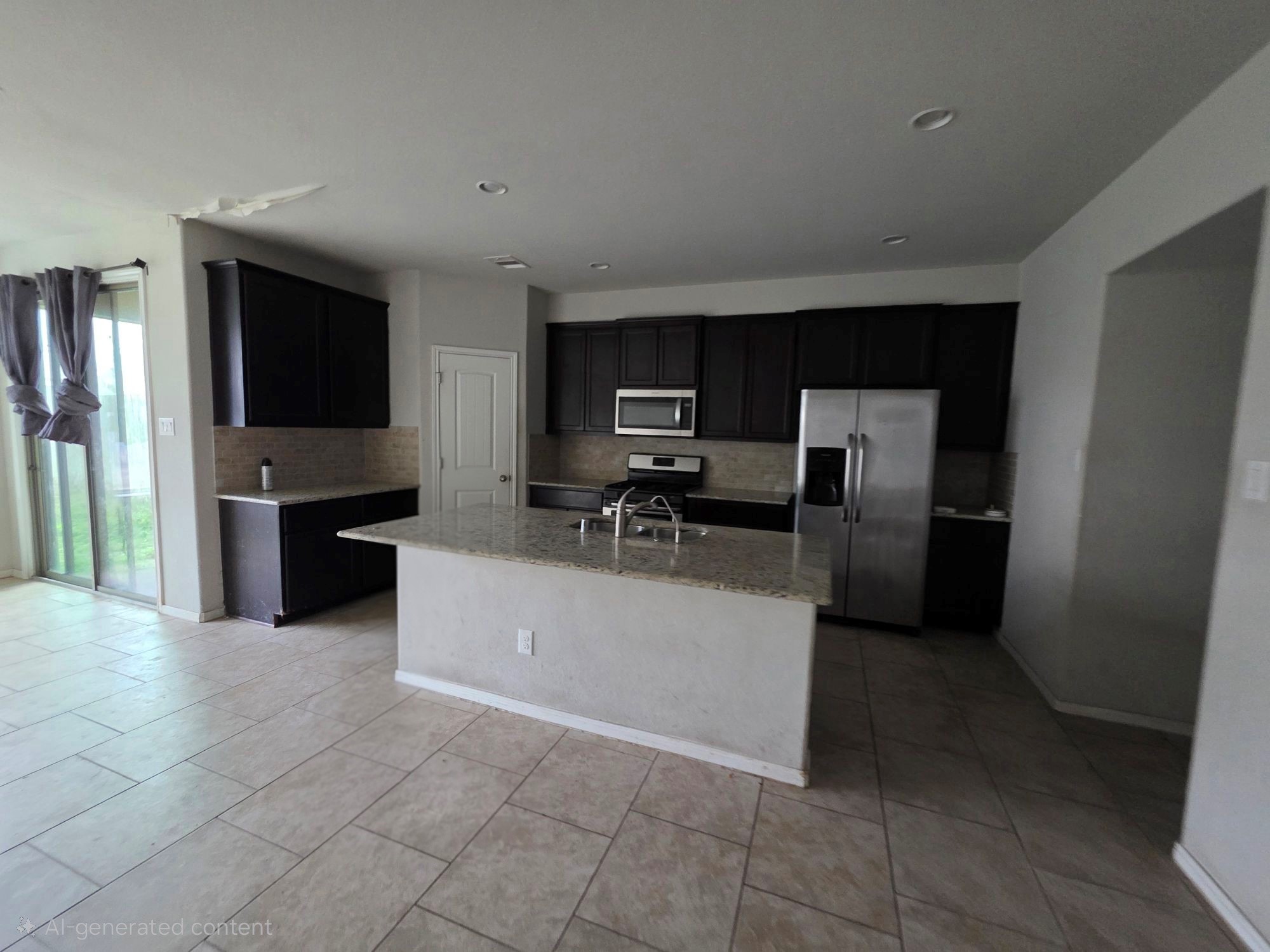 3421 Orch Brg Lane Rosenberg, TX 77471 - Photo 5 of 12 a living room with stainless steel appliances furniture a refrigerator and a kitchen counter top