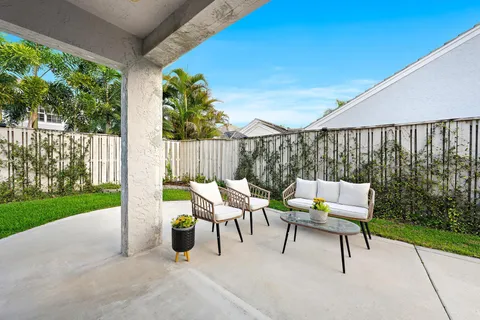 a view of outdoor space with seating