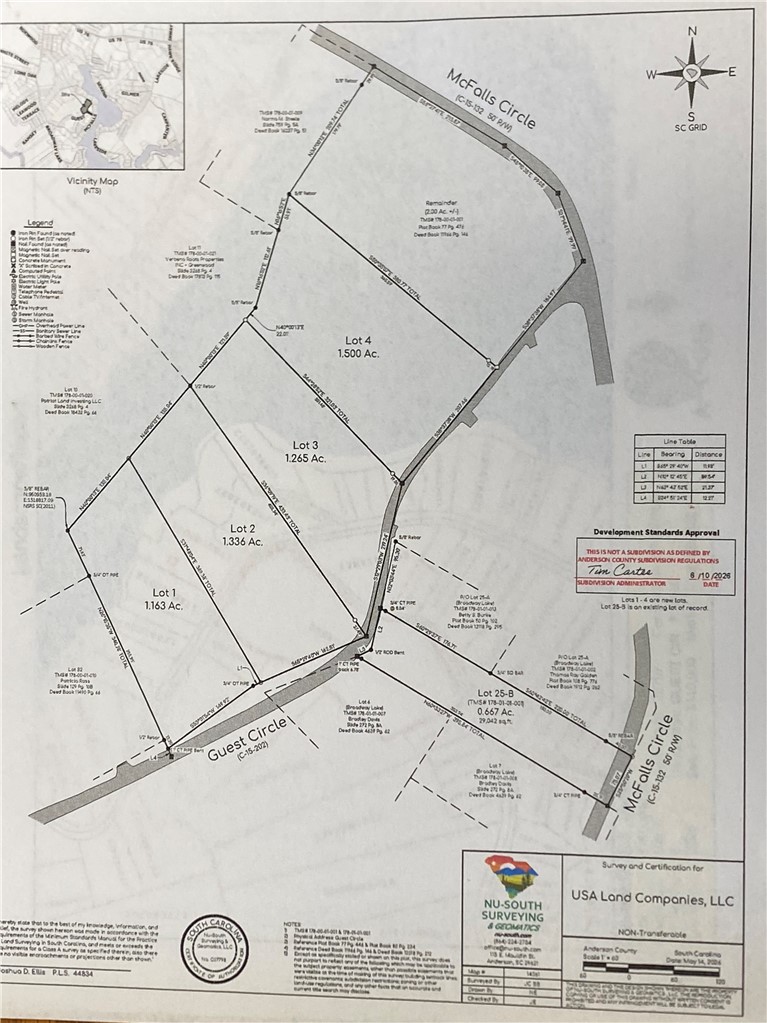0 Guest Circle Anderson, SC 29621 - Photo 1 of 6 Detailed plat map displaying surveyed lot dimensions and configurations.
