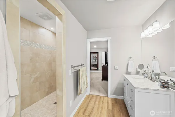 a bathroom with a shower