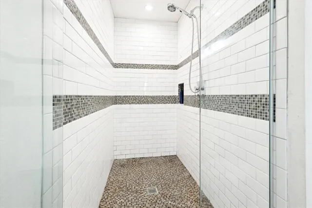 a bathroom with a shower