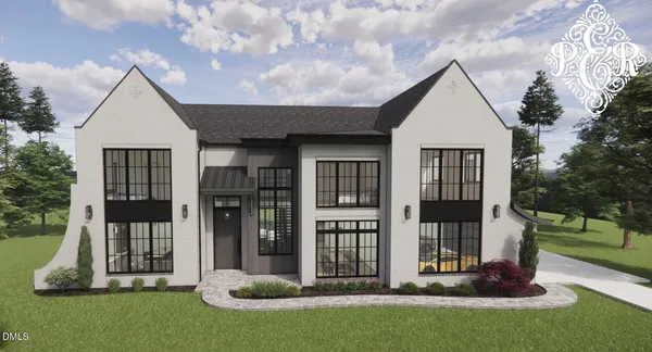 front view of a house with a yard