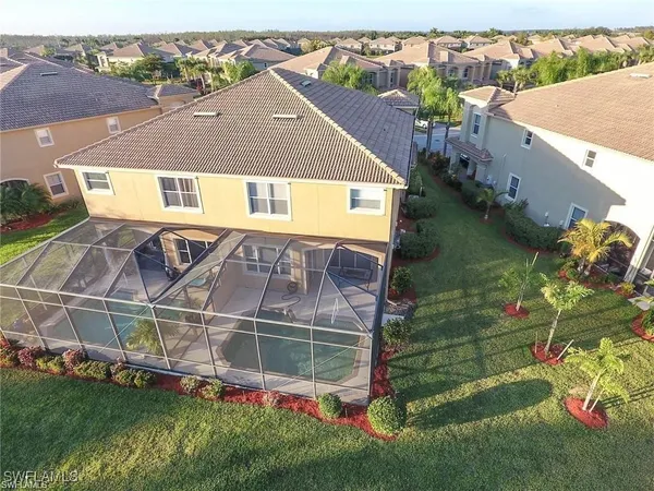 an aerial view of a house