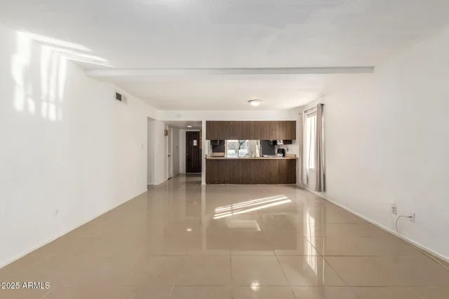 a view of kitchen and living room