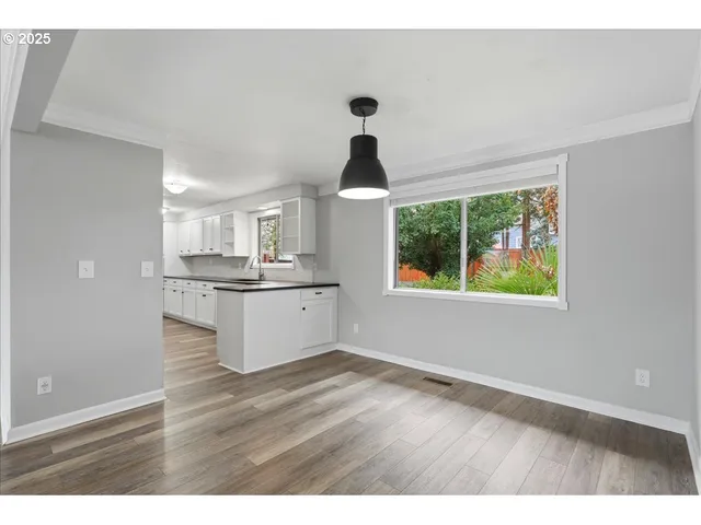 a view interior of kitchen and window