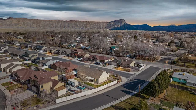 an aerial view of a city