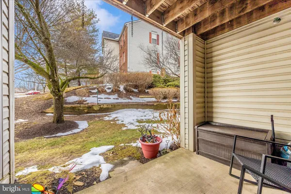 a view of a terrace with furniture