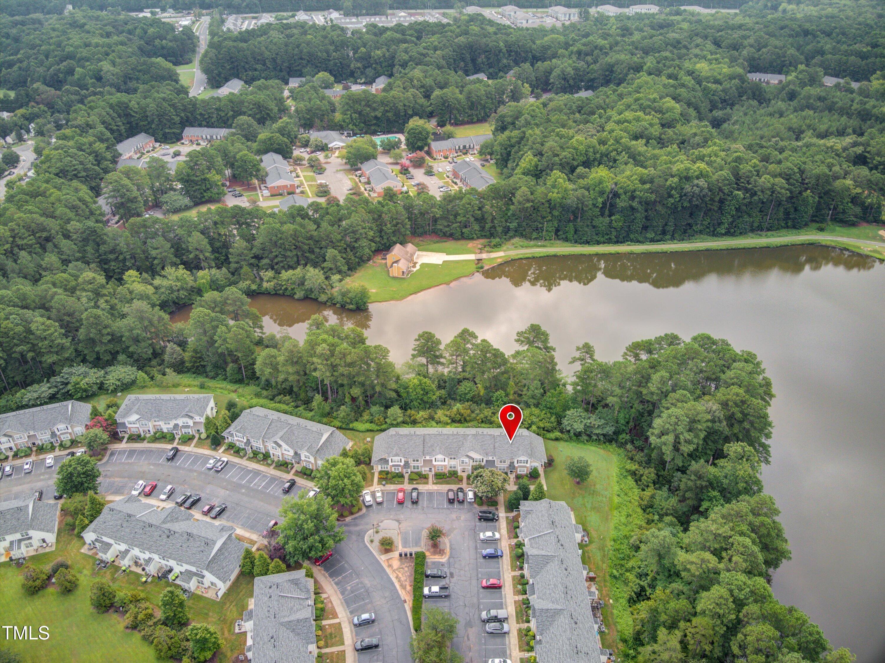 3583 Sugar Tree Place Durham, NC 27713 - Photo 40 of 50 an aerial view of a city with lake view