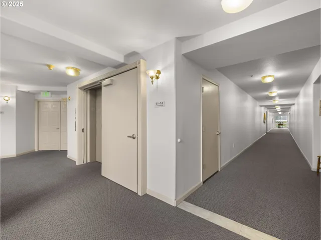 a view of hallway with window