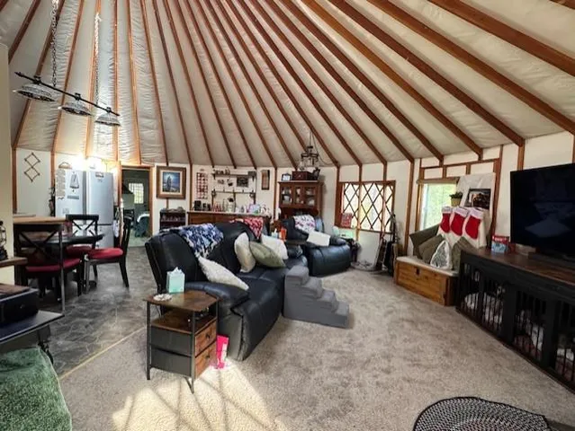 a living room with furniture