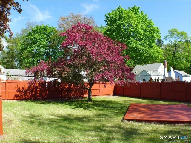 a view of a backyard