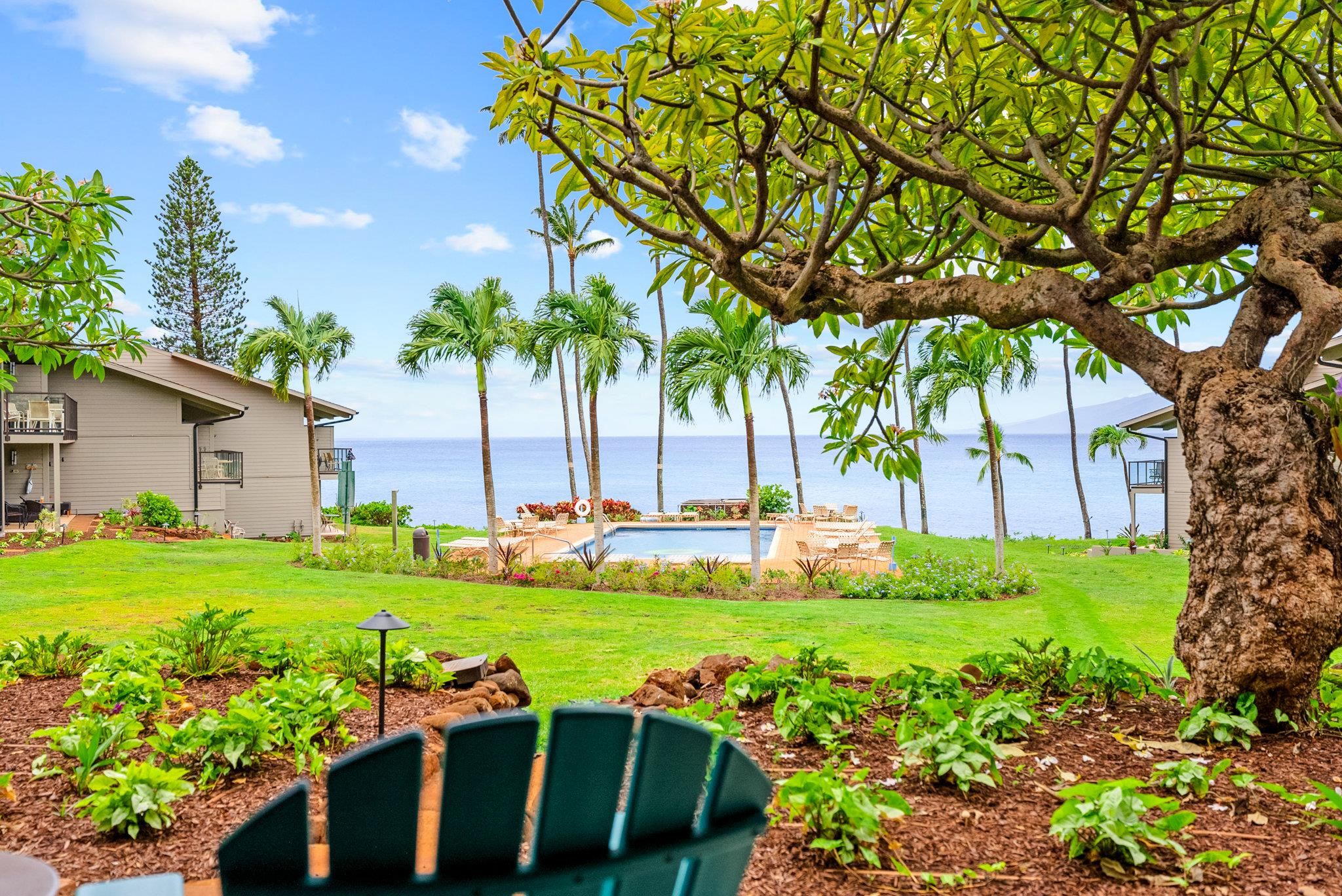 4057 Lower Honoapiilani Road, Unit 114 Lahaina, HI 96761 - Photo 20 of 23 a view of a house with a big yard and potted plants