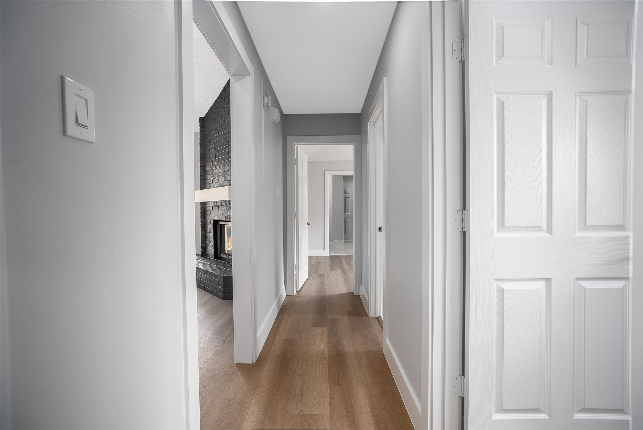 1406 Kent Way Friendswood, TX 77546 - Photo 22 of 31 a view of a hallway with wooden floor and entryway