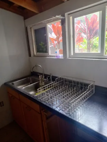 a view of kitchen with window