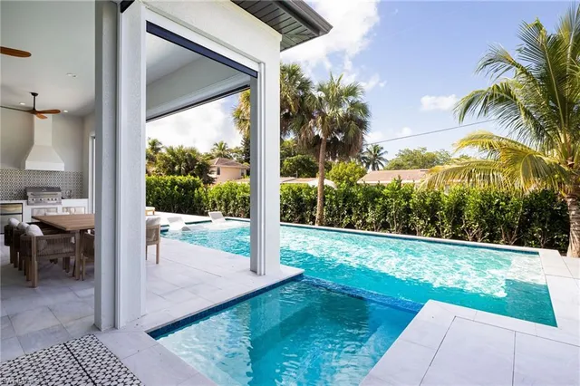 a view of a porch with a backyard