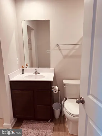 a bathroom with a sink toilet and vanity