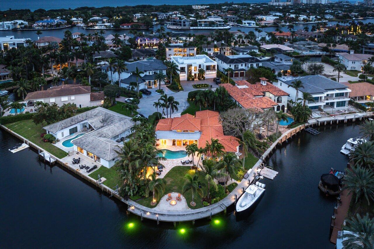 601 Phillips Drive Boca Raton, FL 33432 - Photo 55 of 56 an aerial view of a house with a lake view