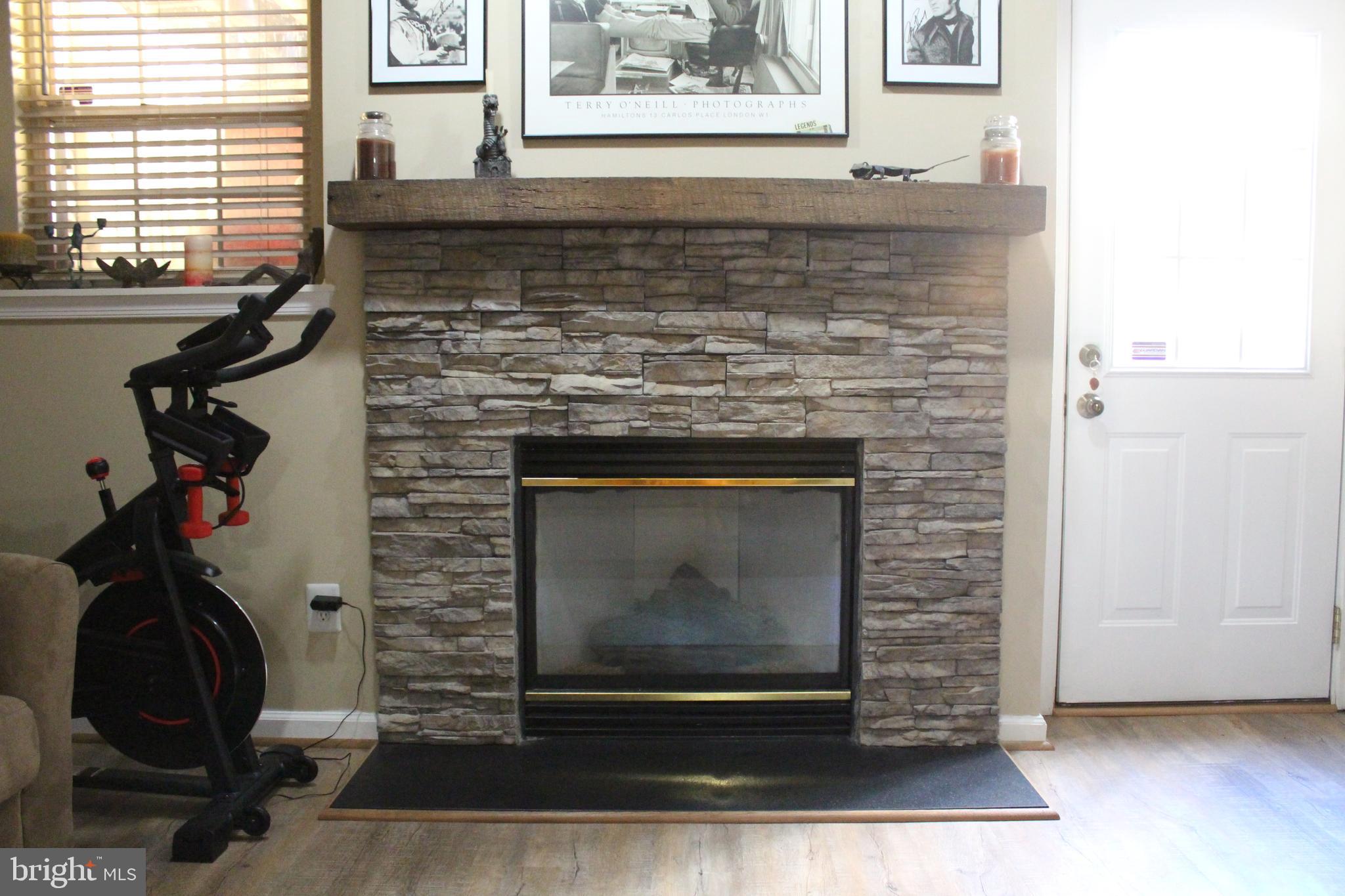 14152 Asher View Centreville, VA 20121 - Photo 23 of 34 Lower level gas fireplace with stone surround