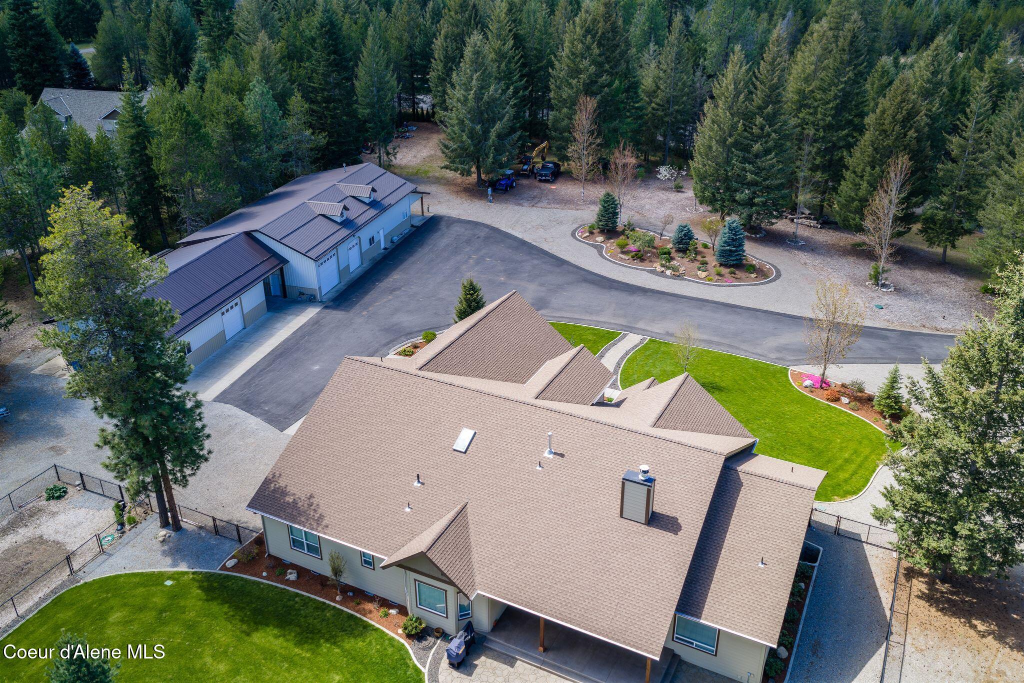 19398 North Ella Road Rathdrum, ID 83858 - Photo 62 of 88 aerial of home & shops 1