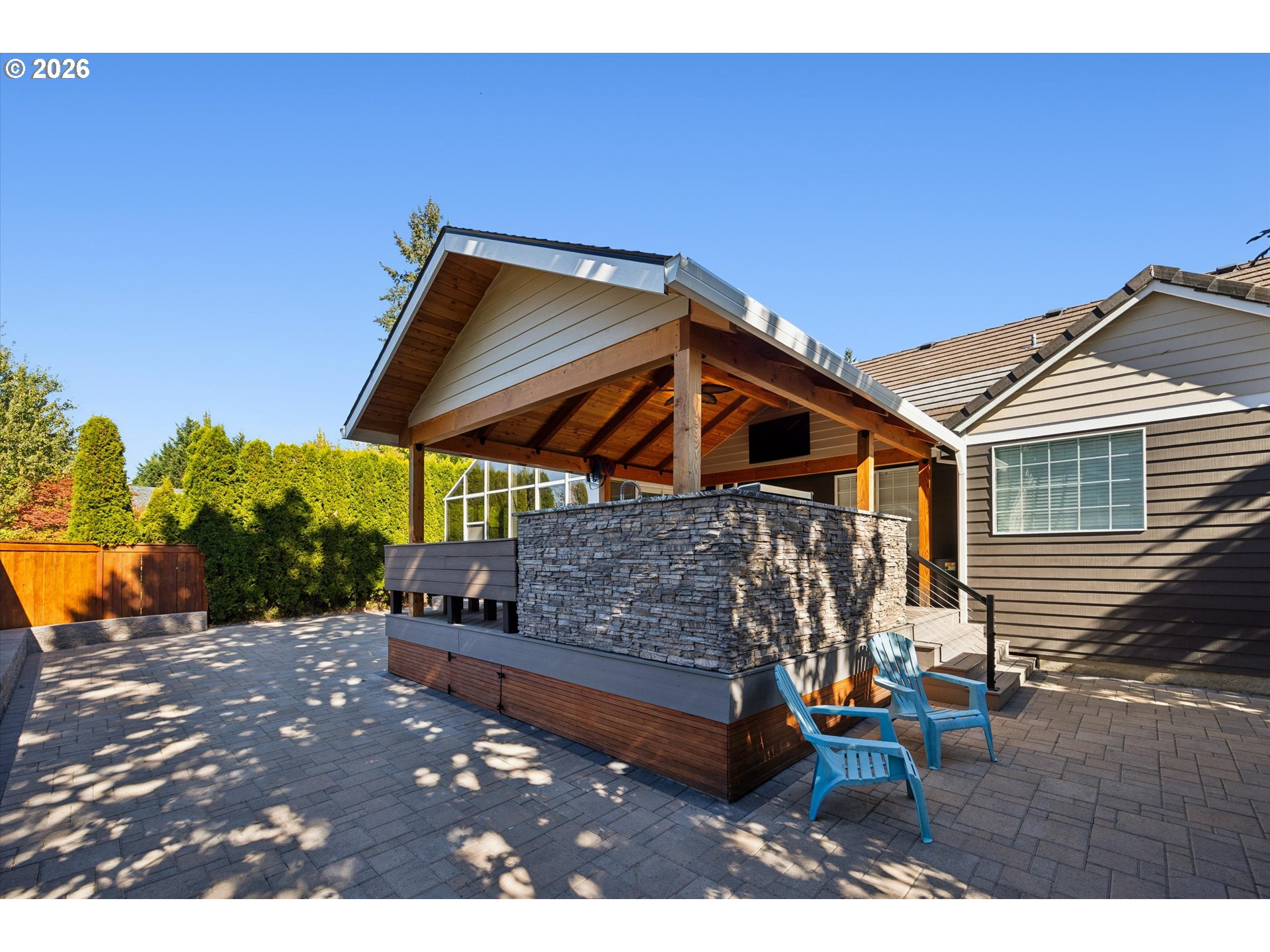 345 Southwest 207th Avenue Beaverton, OR 97006 - Photo 25 of 28 a backyard of a house with barbeque oven