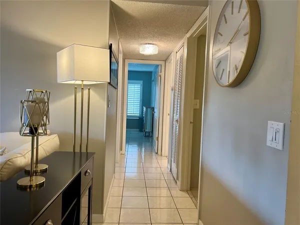 a view of a hallway with elevator