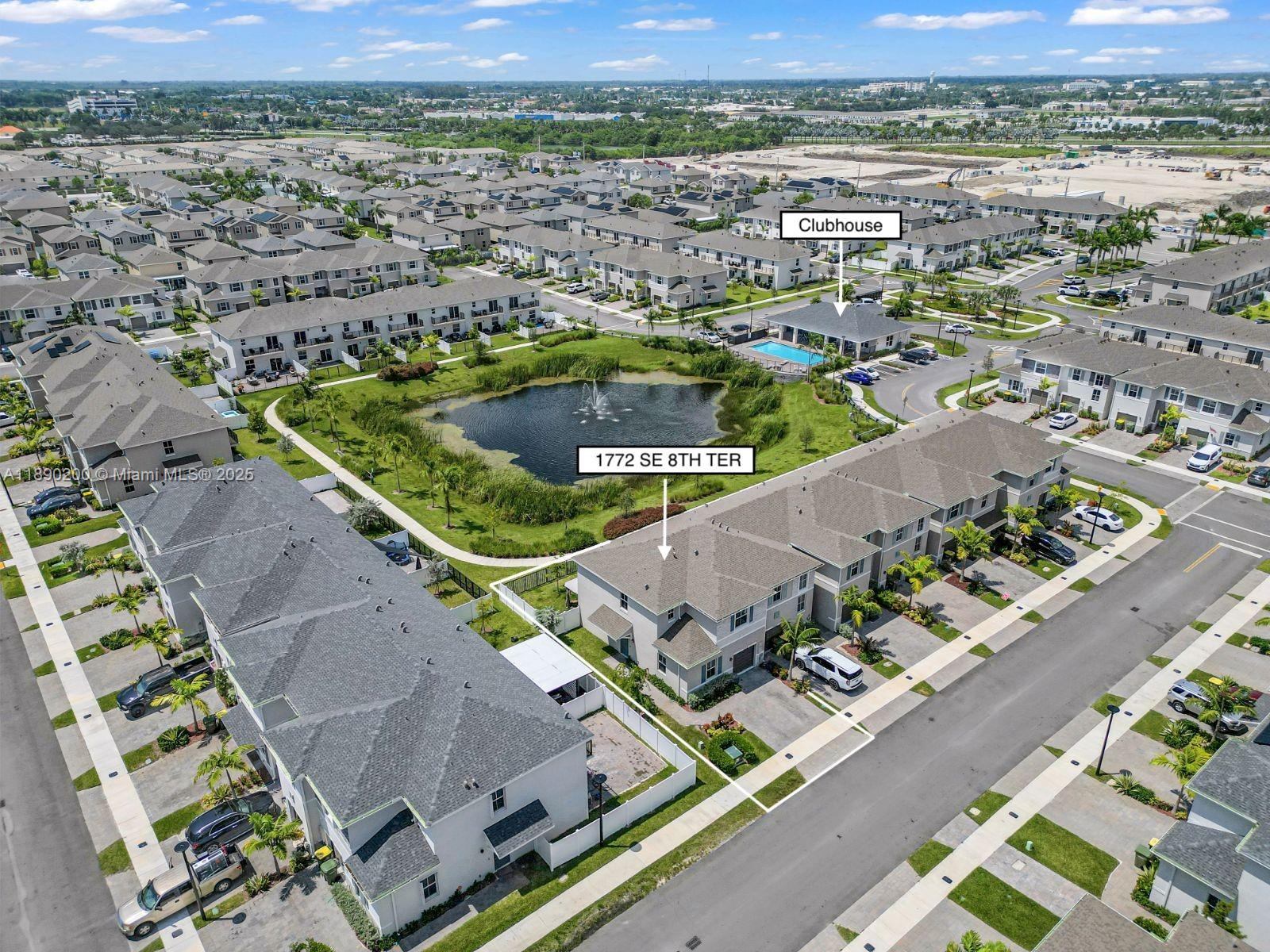 1772 Southeast 8th Street Homestead, FL 33033 - Photo 39 of 42 an aerial view of residential houses with outdoor space