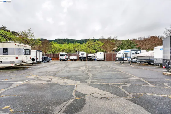 a view of a lake with a city