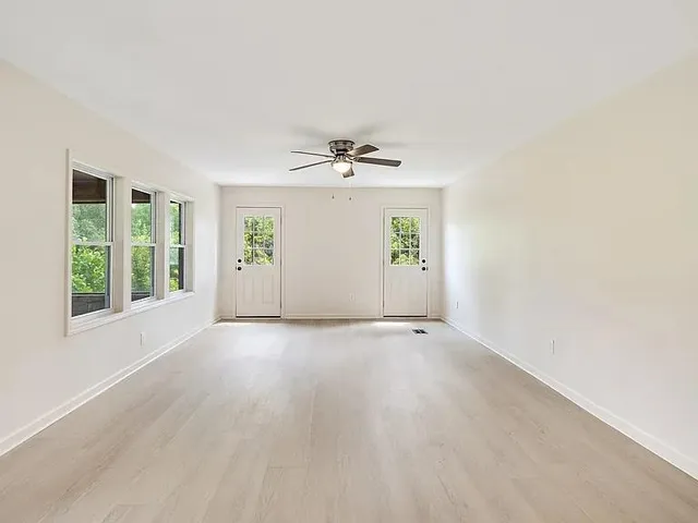 an empty room with a window