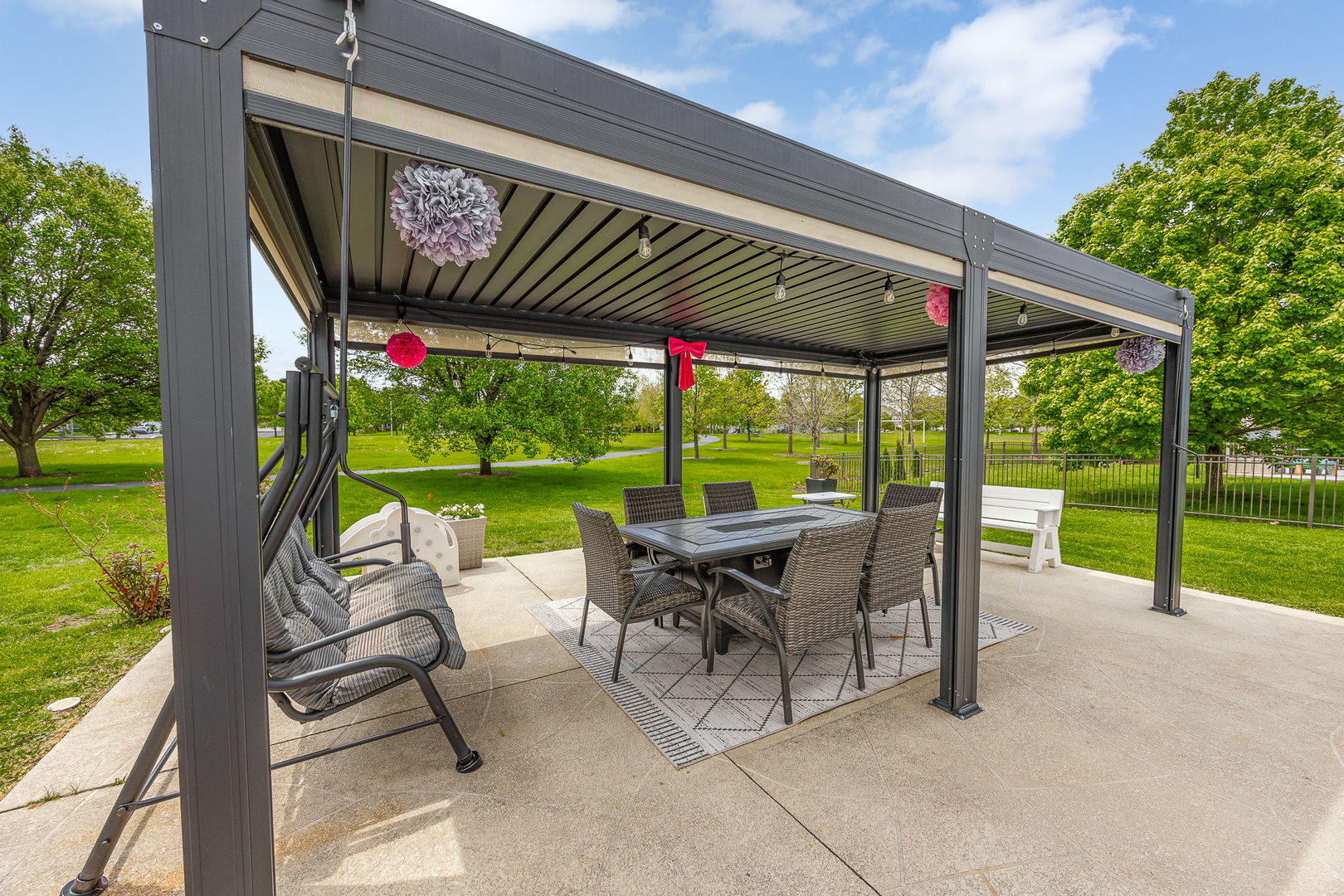2297 Deerpath Road Bolingbrook, IL 60490 - Photo 37 of 46 a view of a patio with a table chairs and a backyard