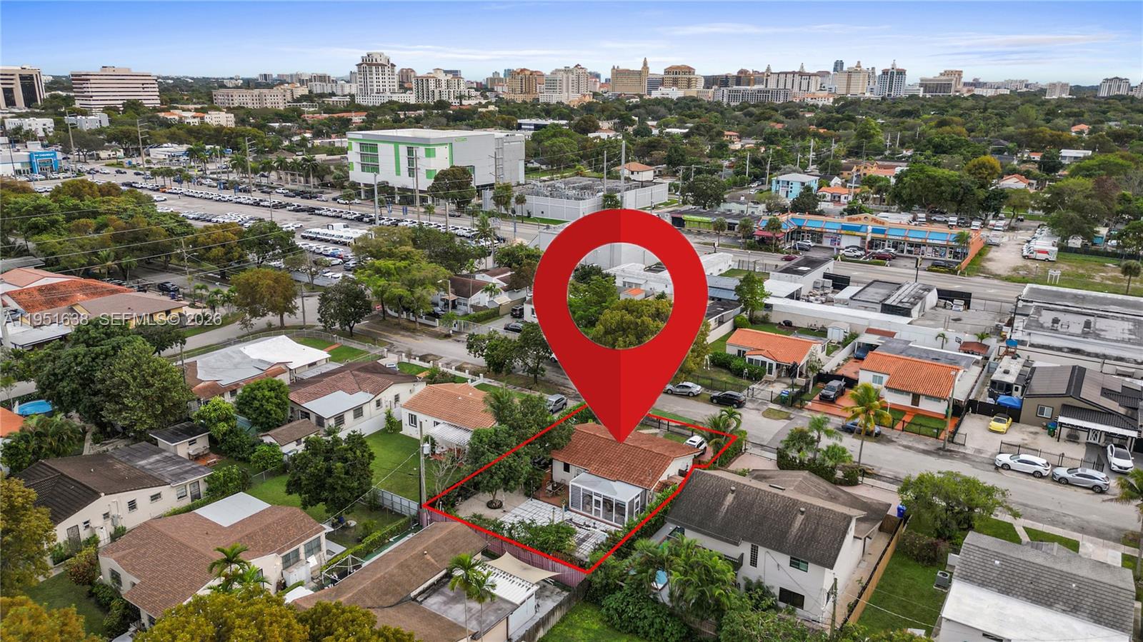 4331 Southwest 7th Street Miami, FL 33134 - Photo 20 of 46 an aerial view of a houses with a swimming pool
