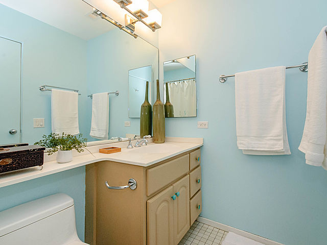 2730 North Racine Avenue, Unit 2S Chicago, IL 60614 - Photo 12 of 18 a view of bathroom with a sink and mirror