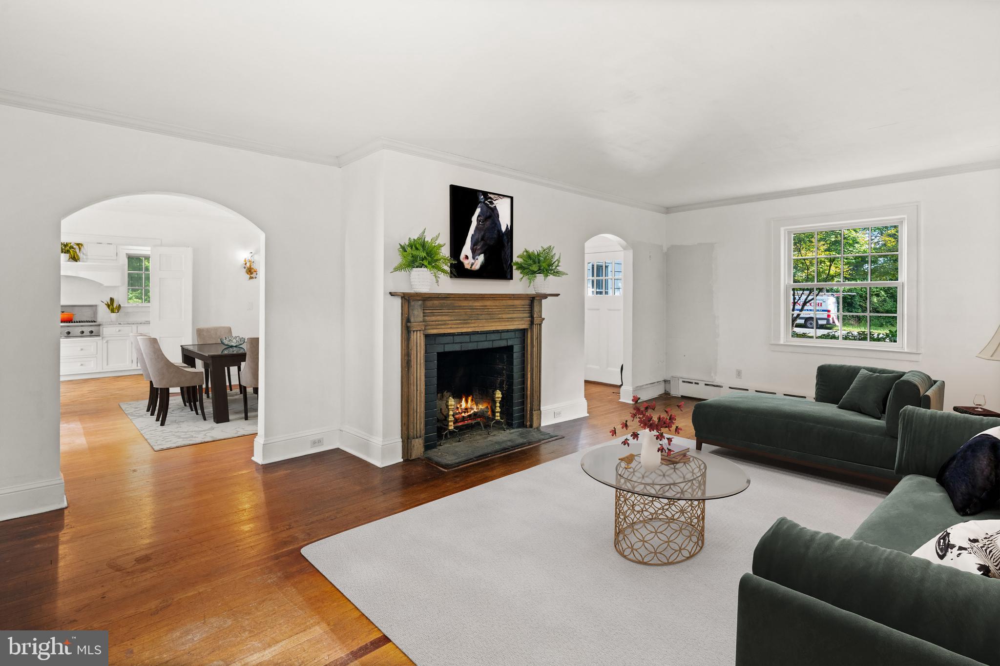 160 Springdale Road Princeton, NJ 08540 - Photo 10 of 38 Living room with archway to dining room & foyer