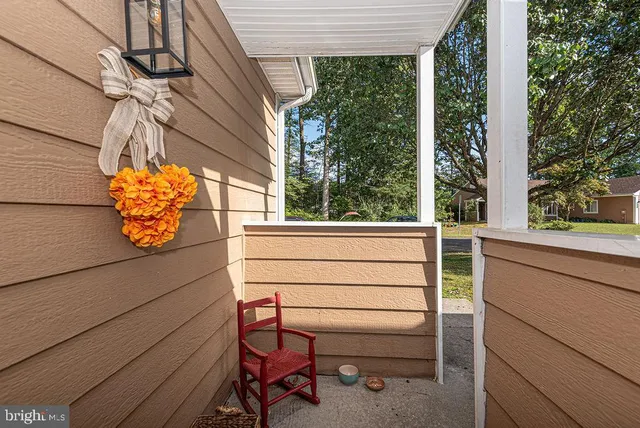 a view of a bench in the balcony