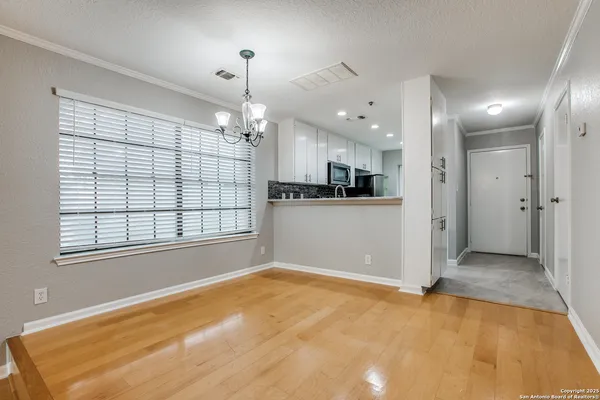a view of a kitchen with a stove
