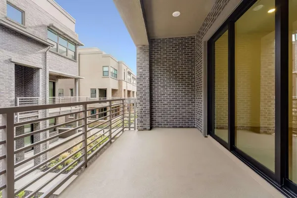 a view of balcony with stairs