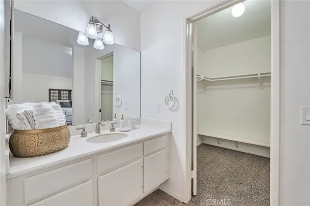 a porch with seating space