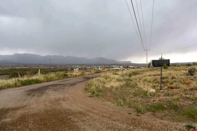 a view of a mountain range with trees in the background