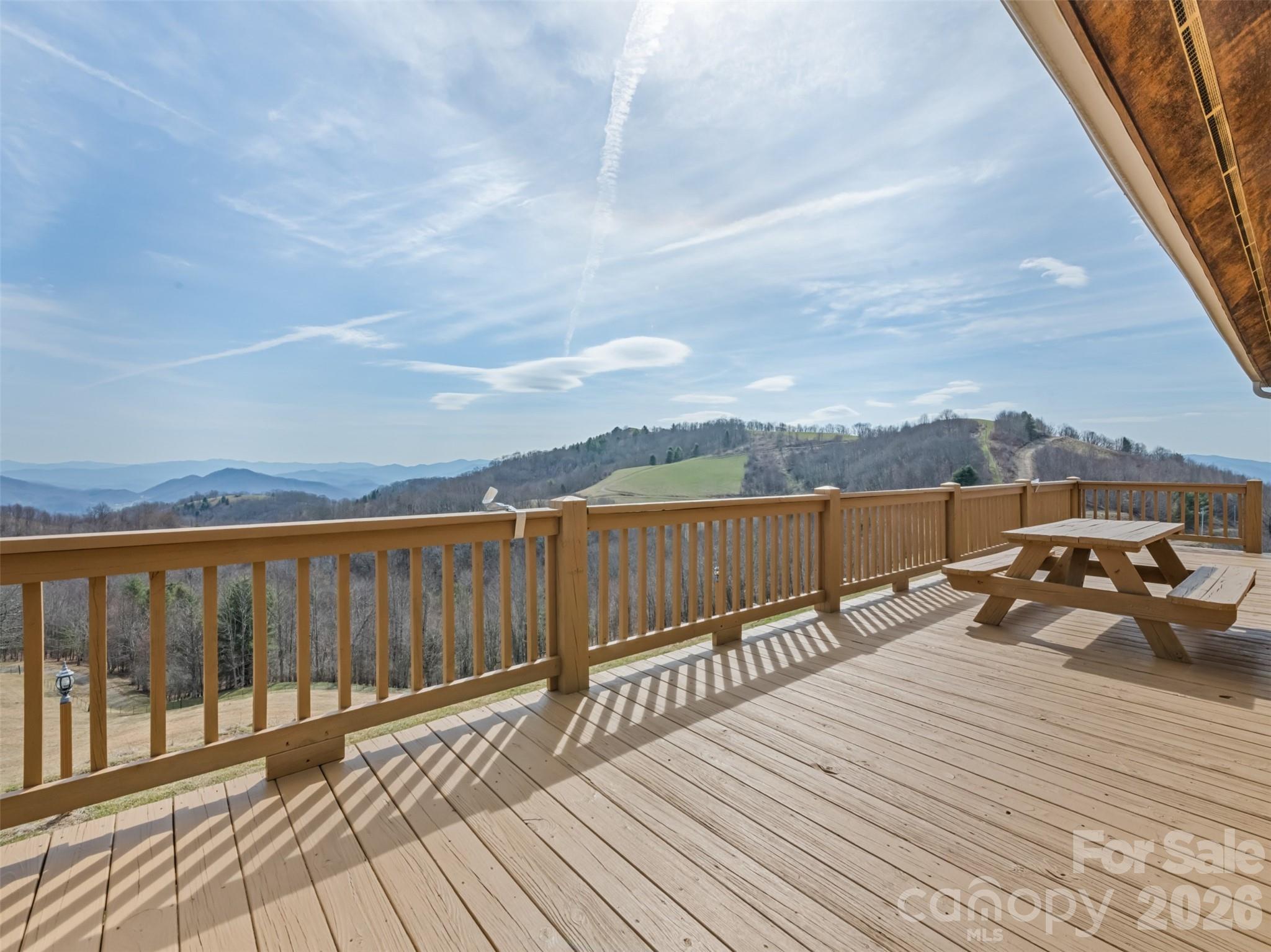 1007 Turkey Trot Road Clyde, NC 28721 - Photo 38 of 48 a view of a balcony with wooden floor and city view