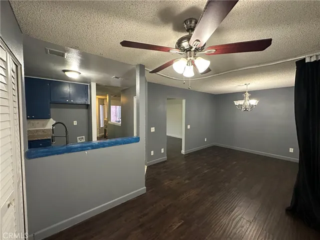 a view of a livingroom with a chandelier