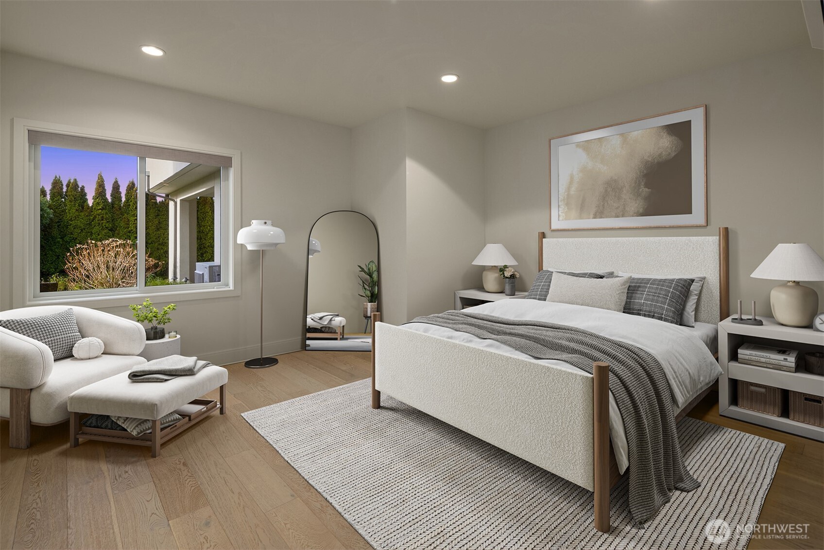 8926 Northeast 36th Street Yarrow Point, WA 98004 - Photo 34 of 40 a bedroom with furniture and a large window