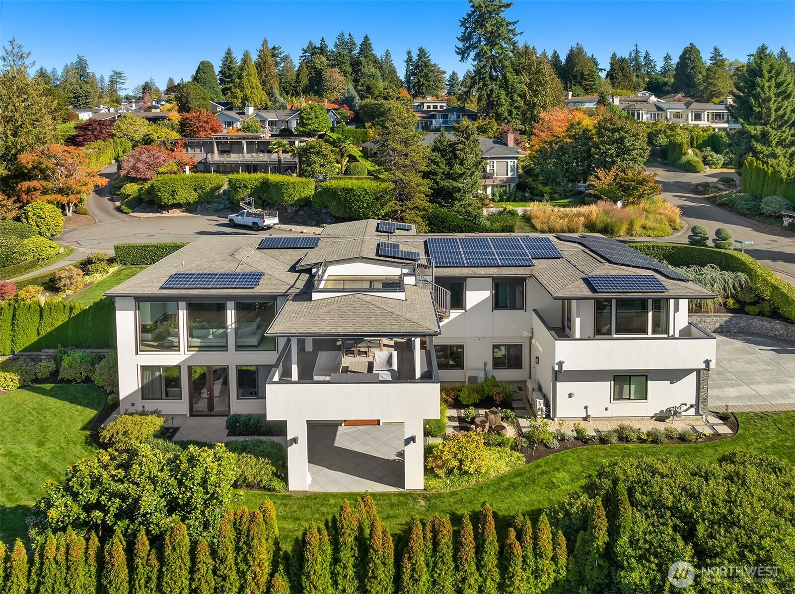 8926 Northeast 36th Street Yarrow Point, WA 98004 - Photo 39 of 40 an aerial view of residential houses with trees