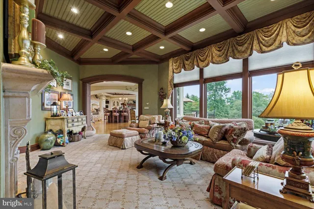 an aerial view of a house with a yard and potted plants