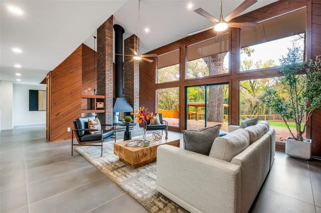 a outdoor living space with furniture and a potted plant
