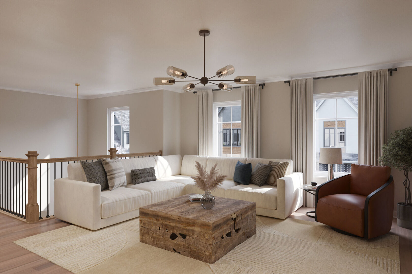 2068 Iron Ridge Lane Naperville, IL 60563 - Photo 8 of 10 a living room with furniture and a chandelier