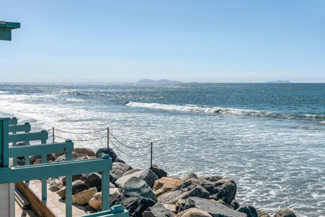 a view of a terrace with a lake