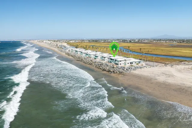 a view of beach and ocean