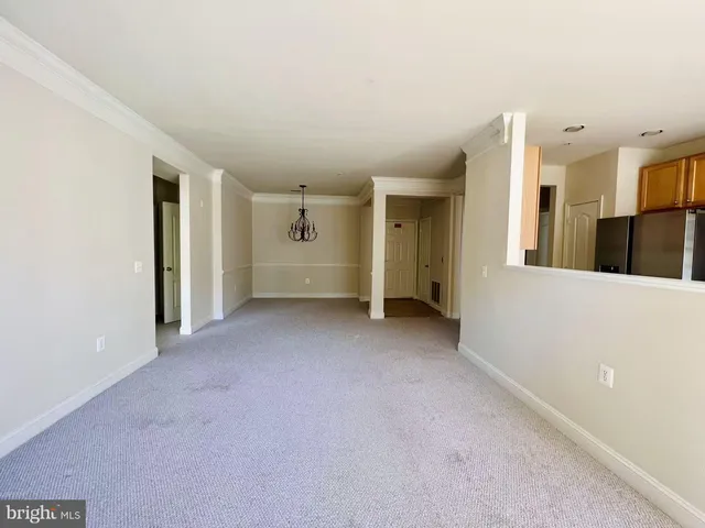 a view of a big room with closet and windows
