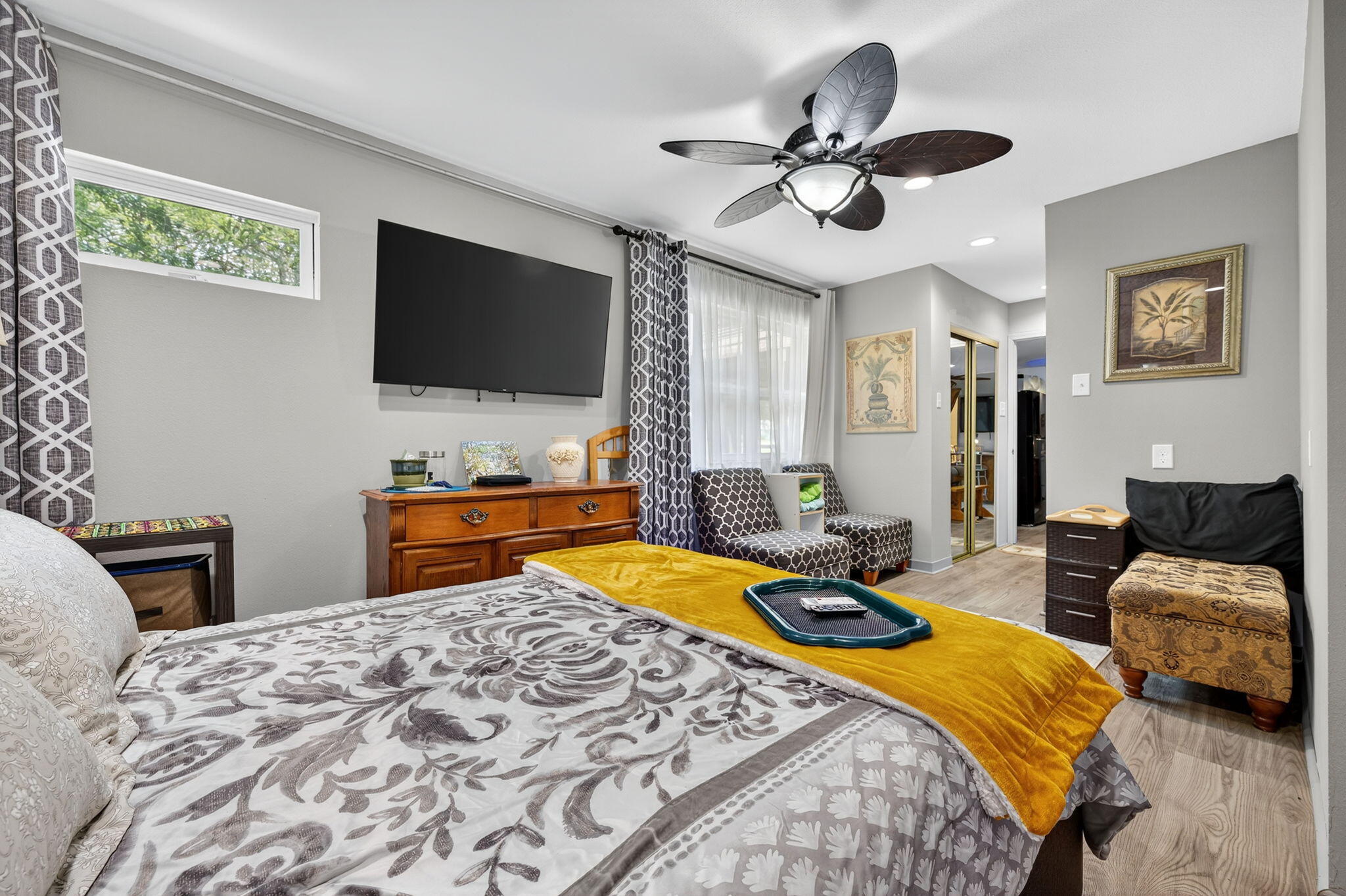 14 6th Street Shalimar, FL 32579 - Photo 51 of 64 a bedroom with a bed and a flat screen tv