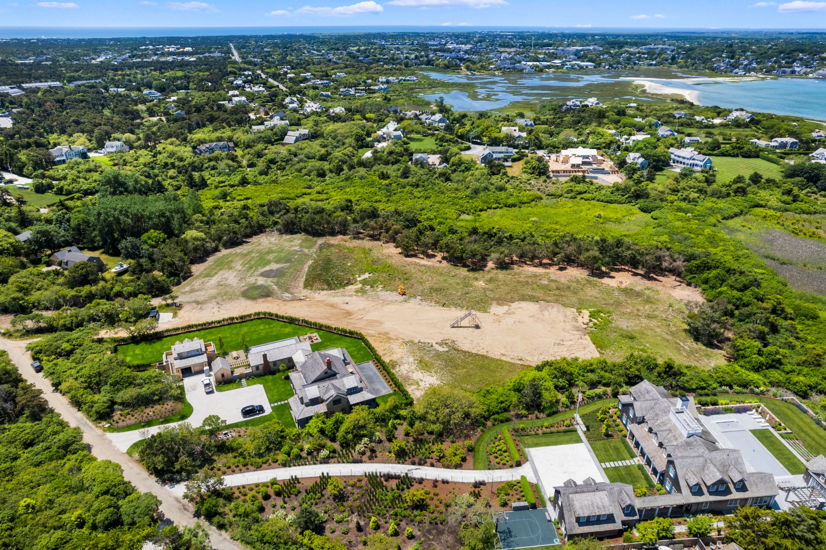 4 Cathcart Road Nantucket, MA 02554 - Photo 2 of 6 an aerial view of residential houses with outdoor space and street view